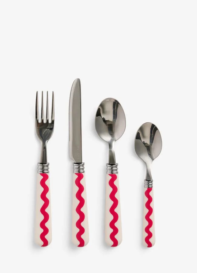 Lucy Tiffney 16 Piece Pink Cutlery Set