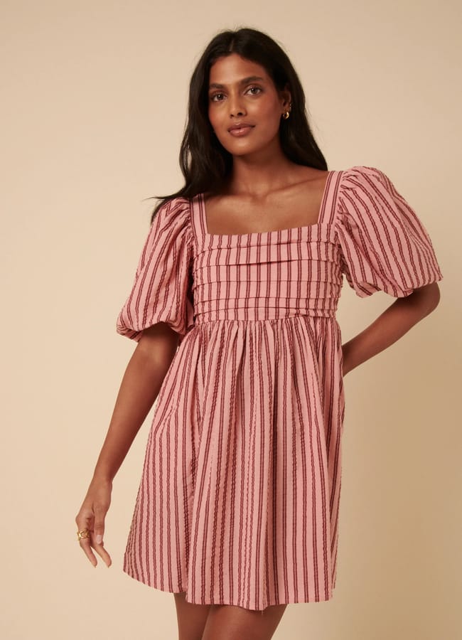 Nobody's Child Pink And Red Striped Nova Mini Dress Summer Holiday Find