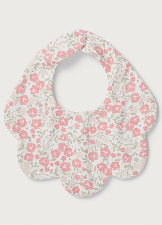 Organic Cotton Reya Floral Scallop Bib