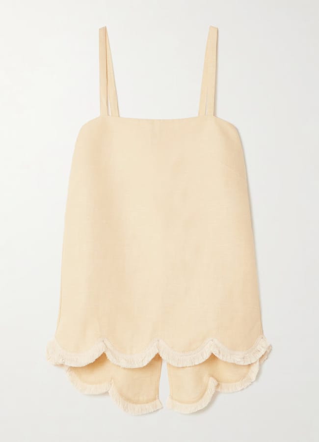 POSSE Essie fringed linen tank top