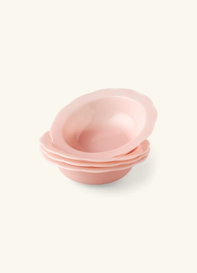 Reusable plastic bowls 4-pack in pink
