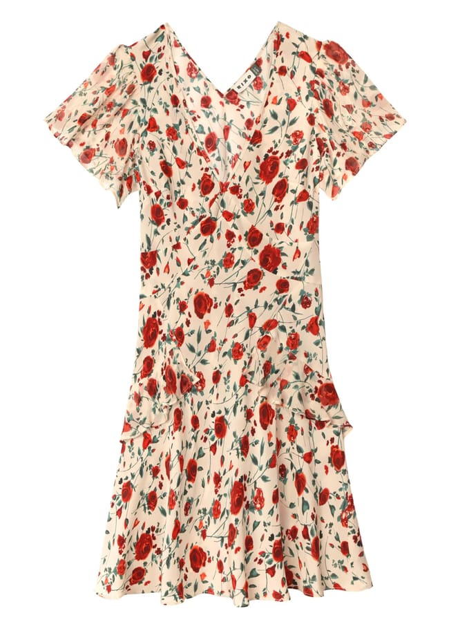 floral print Rixo Sutton Silk Mini Dress