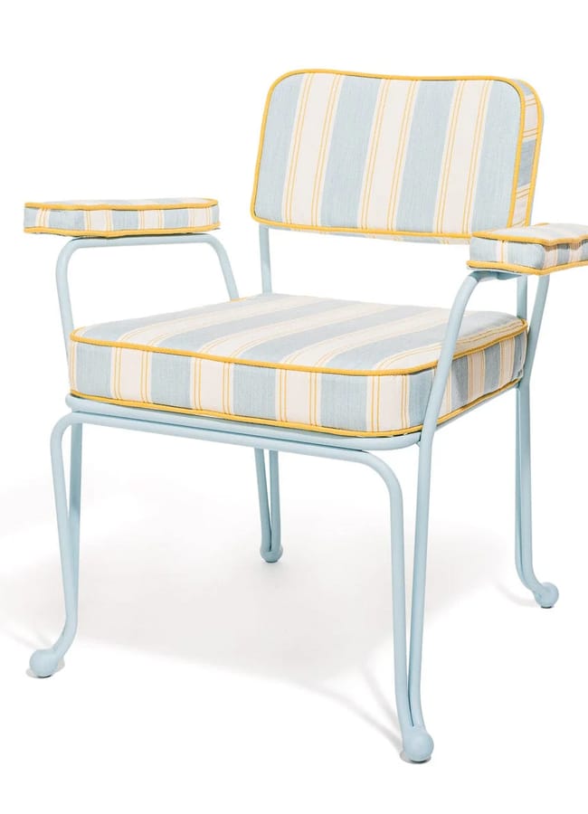 The Waterhouse Dining Chair in Tuuli Stripe Blue | Powder Blue Frame