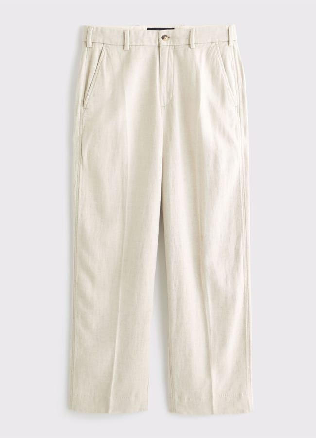 Abercrombie Baggy Tailored Linen-Blend Trouser