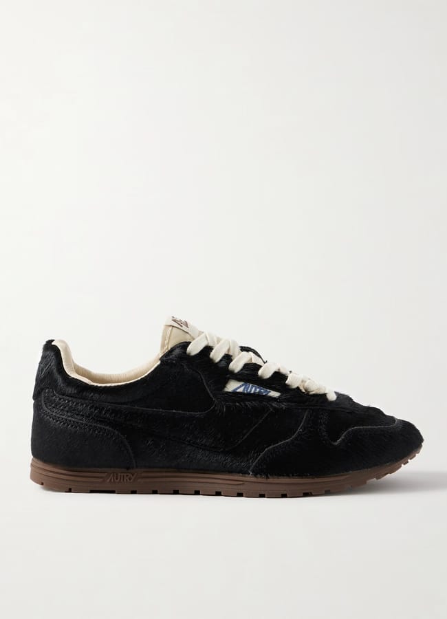 AUTRY Windspin calf hair sneakers in black