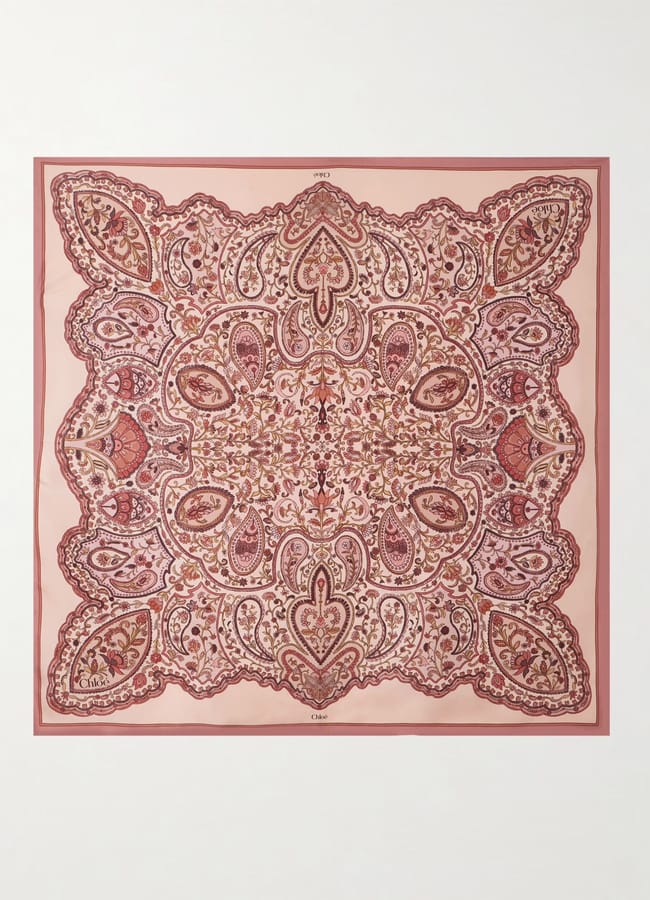 chloe Paisley-Print Silk-Twill Scarf