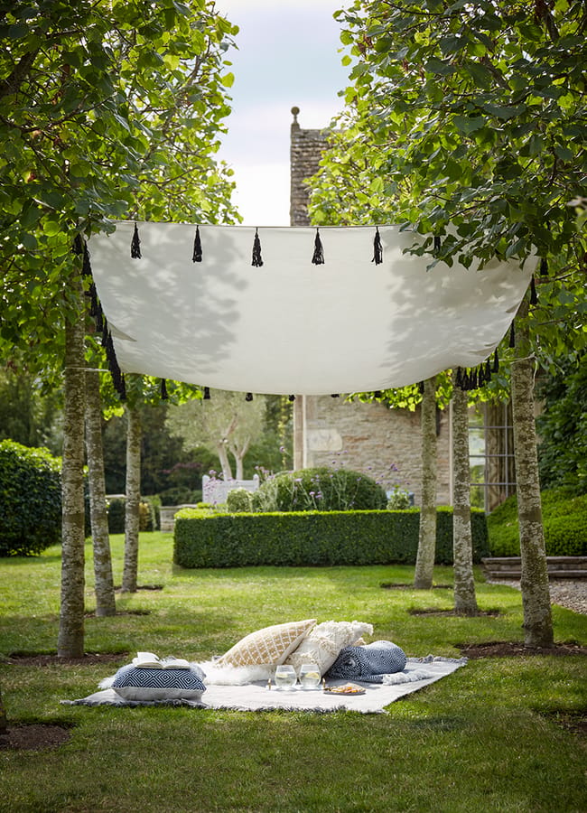 garden canopy over picnic set up