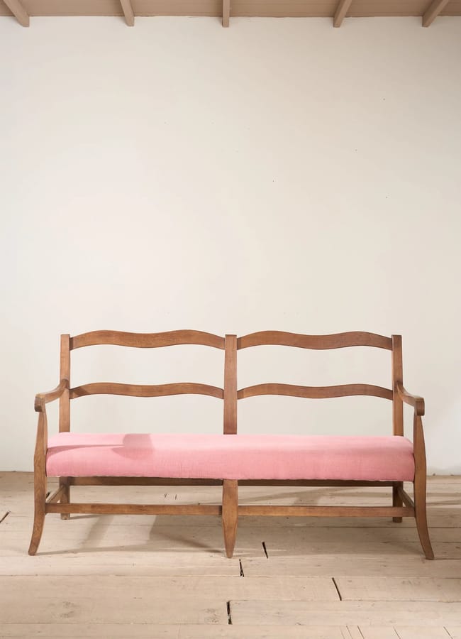 Early 20th century French wavy hall bench