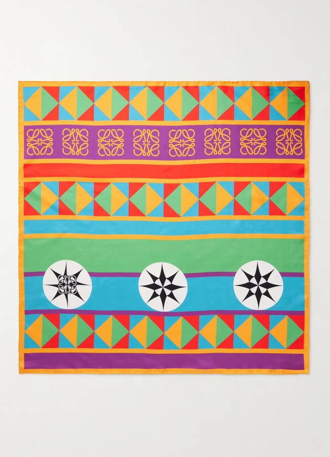 LOEWE + Paula's Ibiza printed silk-twill scarf copy