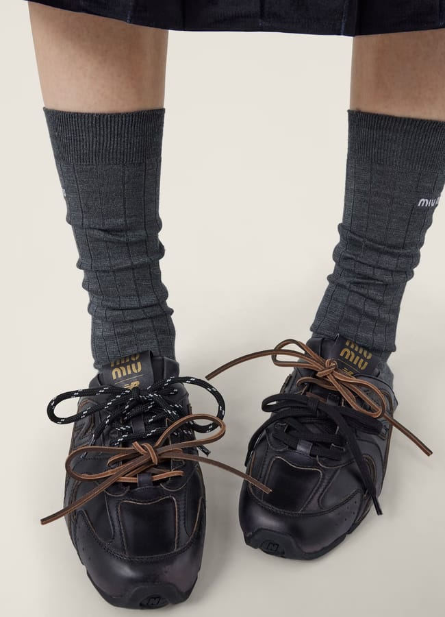 530 SL deco calf leather mules in black
