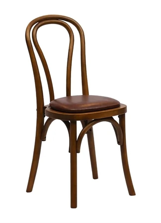 Nisbets Hoop Back Dining Chair in Weathered Oak with Bison Espresso Seat (Pack of 2)