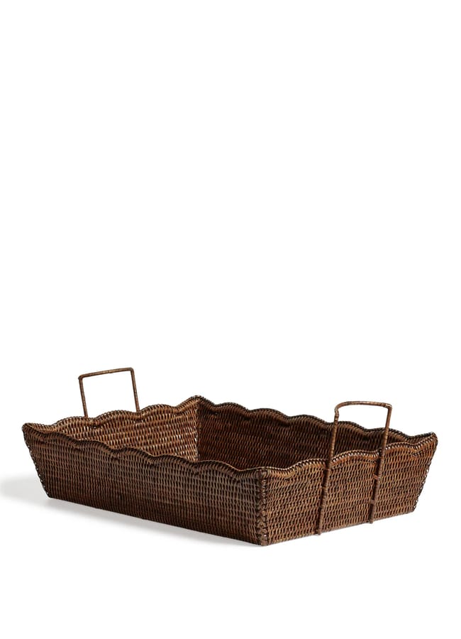 OKa Talasa Rectangular Rattan Basket - Antique Brown