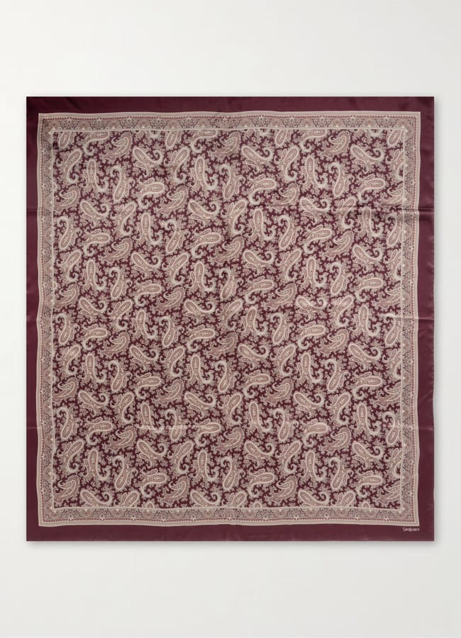 SAINT LAURENT Paisley-print silk scarf