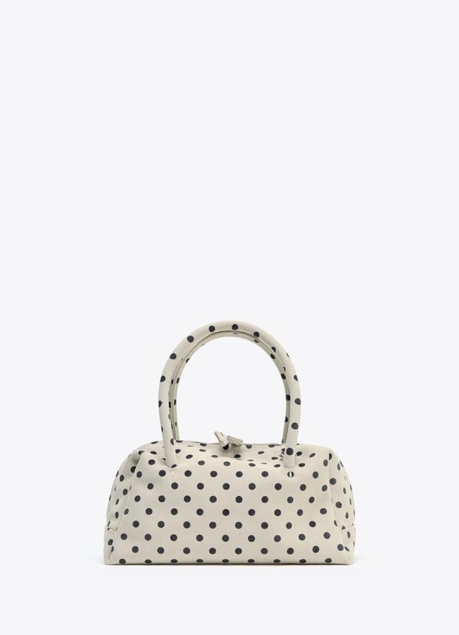 Zara PRINTED SPLIT SUEDE BOWLING BAG