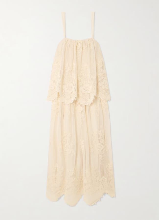ZIMMERMANN Tiered lace midi dress £1,750