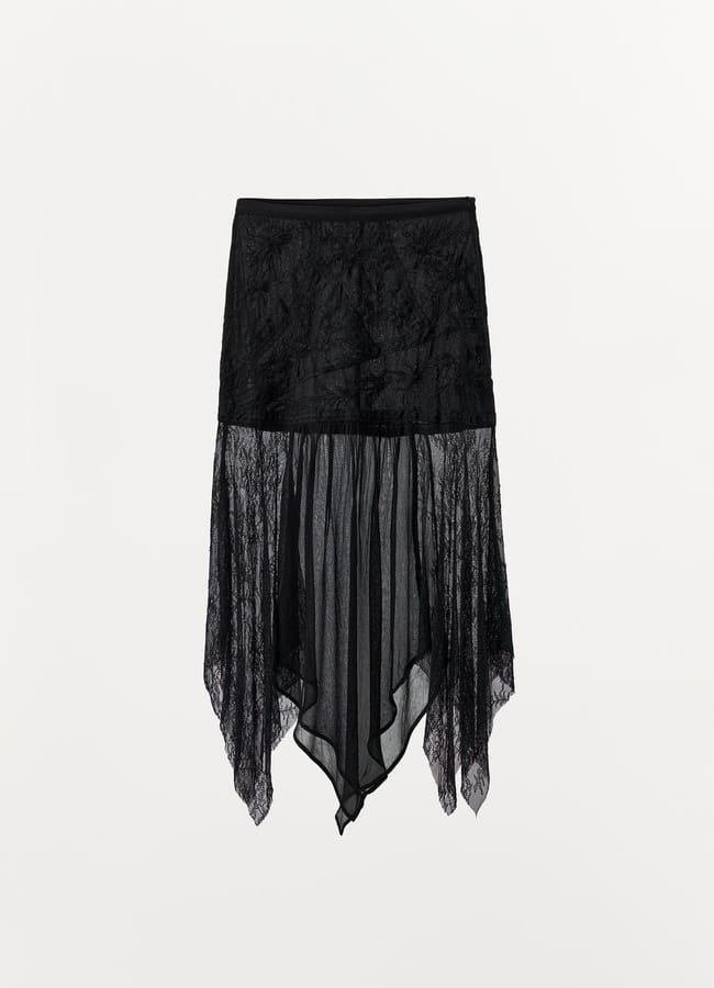 black lace skirt