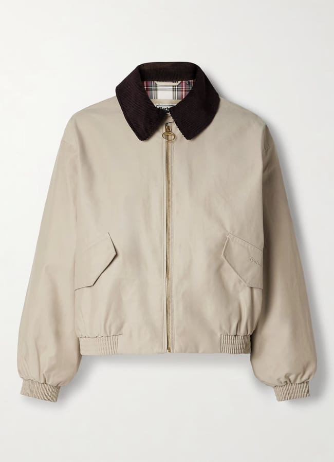 BARBOUR + Barbour The Edit by Alexa Anna corduroy-trimmed cotton-blend jacket £249