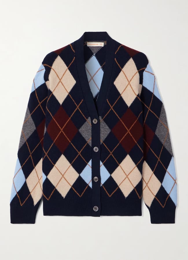 &DAUGHTER Ava argyle wool cardigan