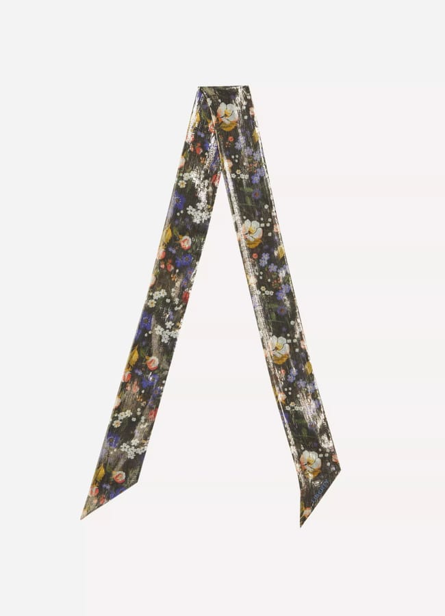 metalic floral scarf