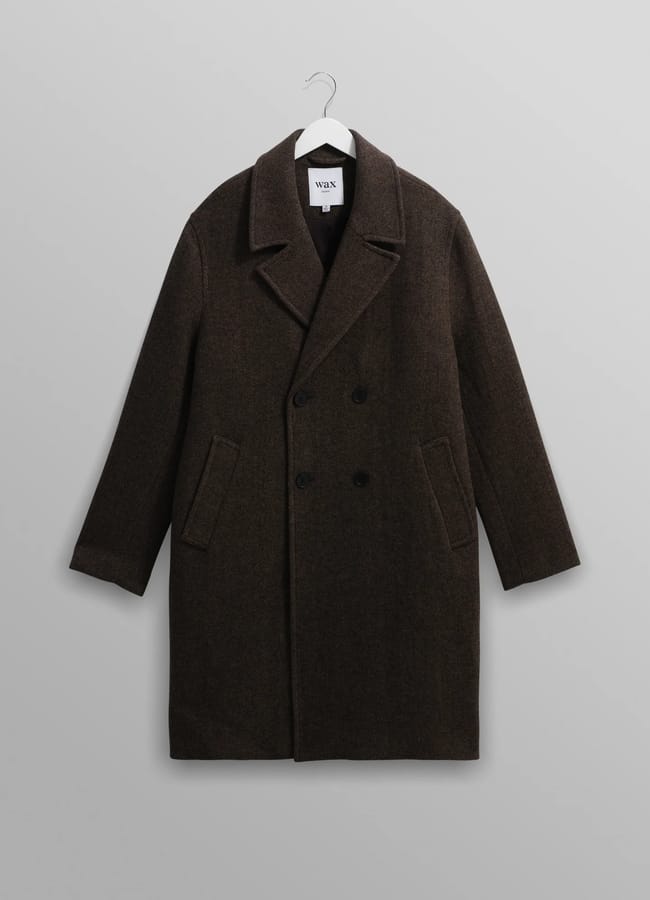 Magnus Double-Breasted Overcoat in brown