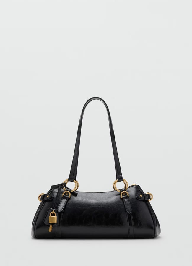 mango Bowling shoulder bag with charm