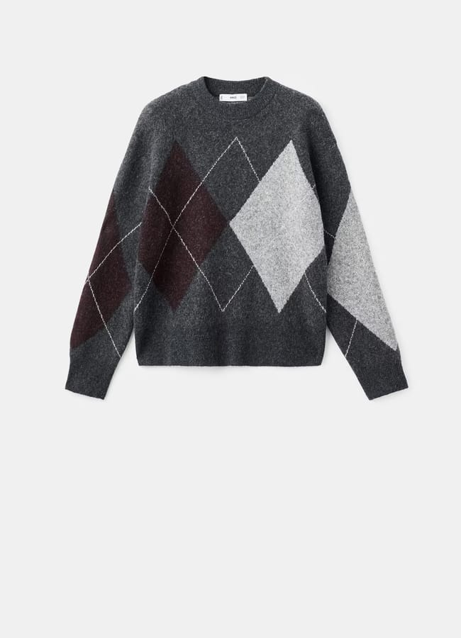 MANGO Diamond-patterned knit jumper