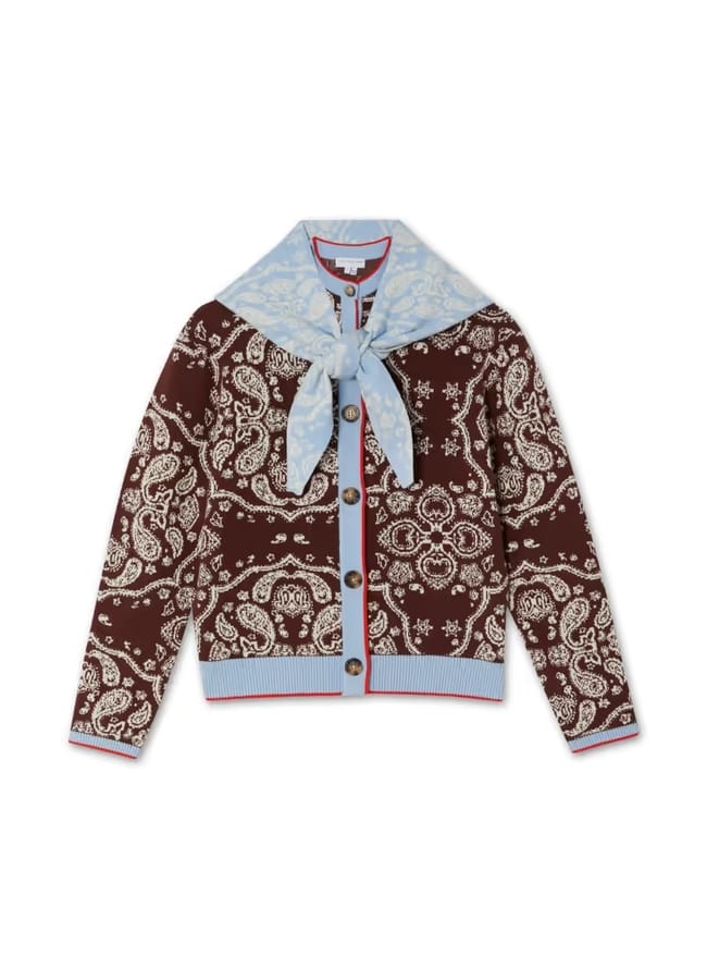Chocolate Bandana Holly Cardigan