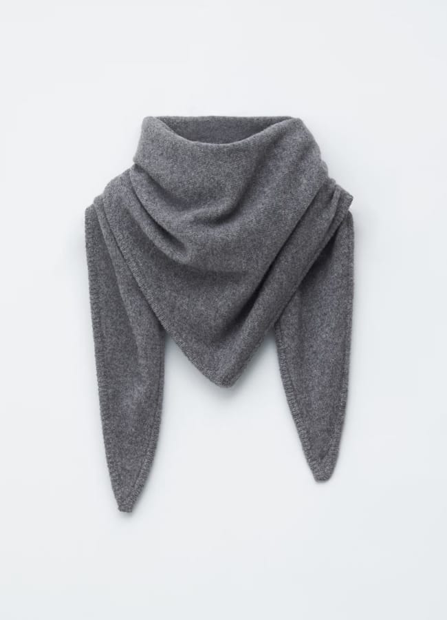 & Other Storeis Wool Triangle Scarf in grey