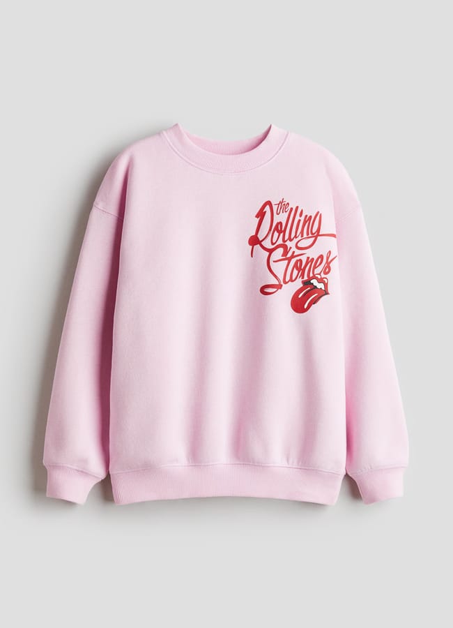 pink rolling stones sweatshirt