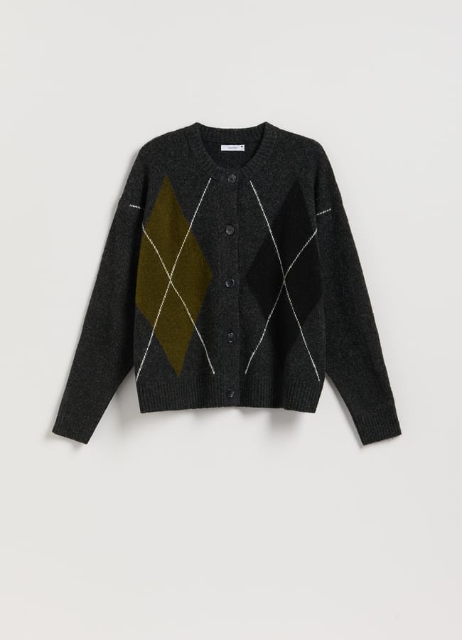 Reserved Rhombus pattern cardigan