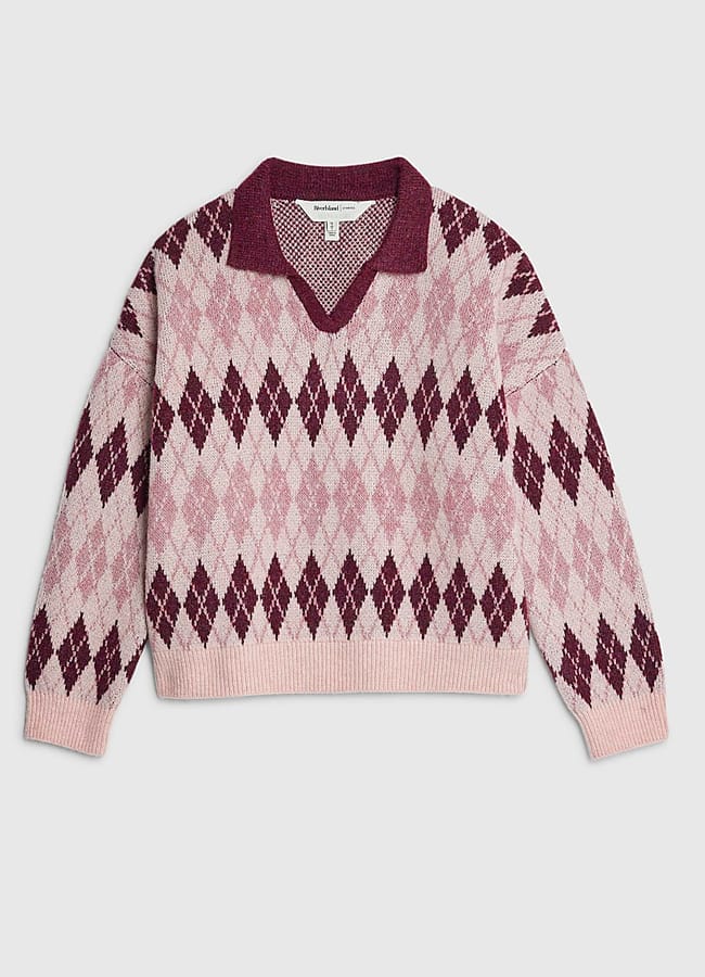 pink argyle jumper