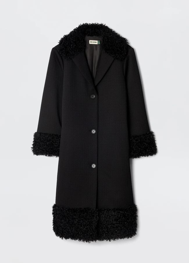 black Rixo Diara Coat