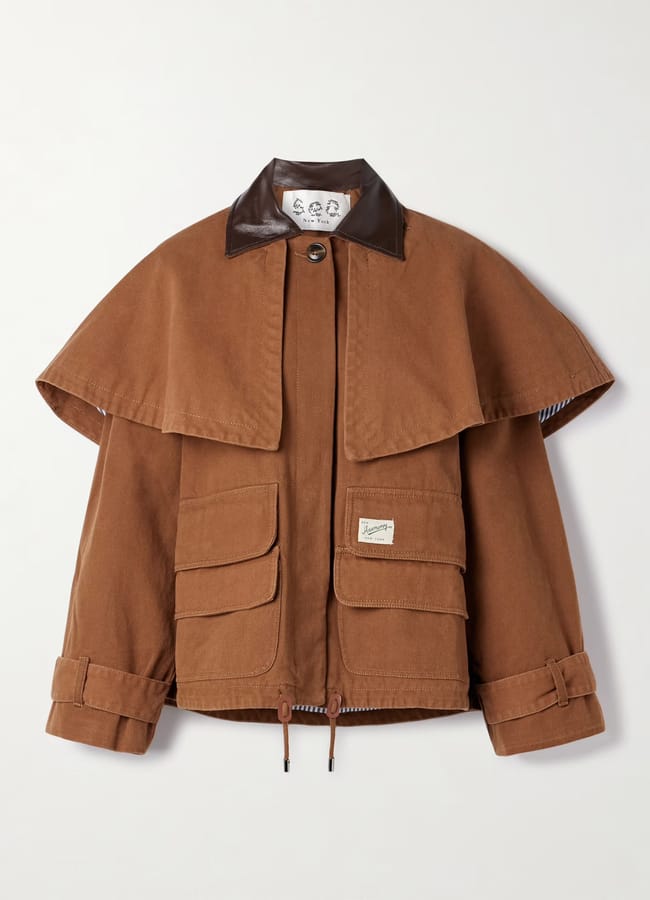 SEA Carolyn cape-effect cotton-canvas jacket