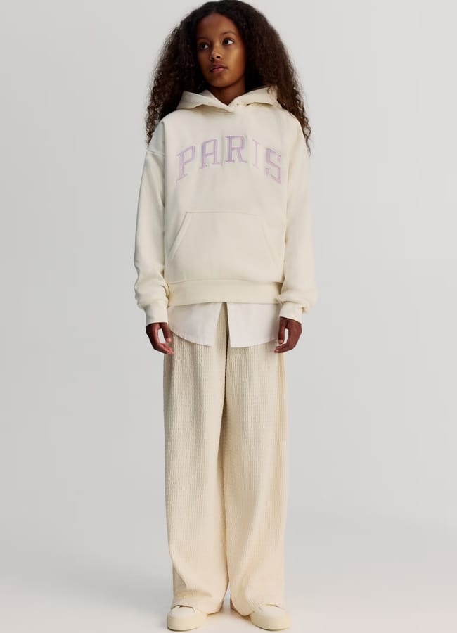 TEEN WEARING Textured jersey trousers AND HOODIE