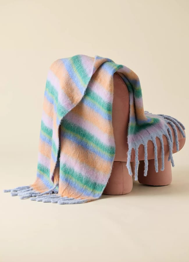 UO Monroe Multi Stripe Throw over chair