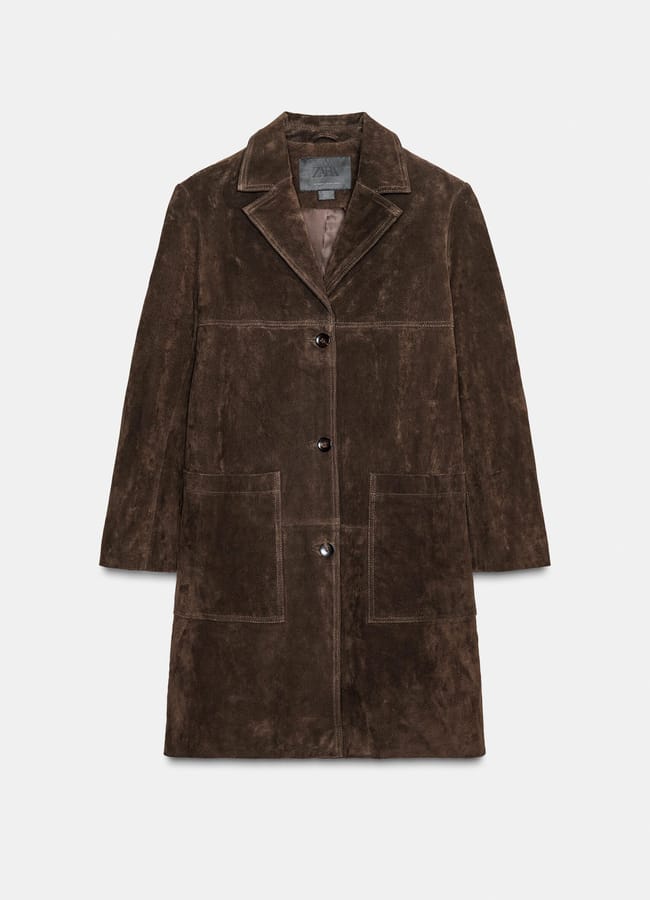 100% SUEDE LEATHER COAT ZW COLLECTION LIMITED EDITION