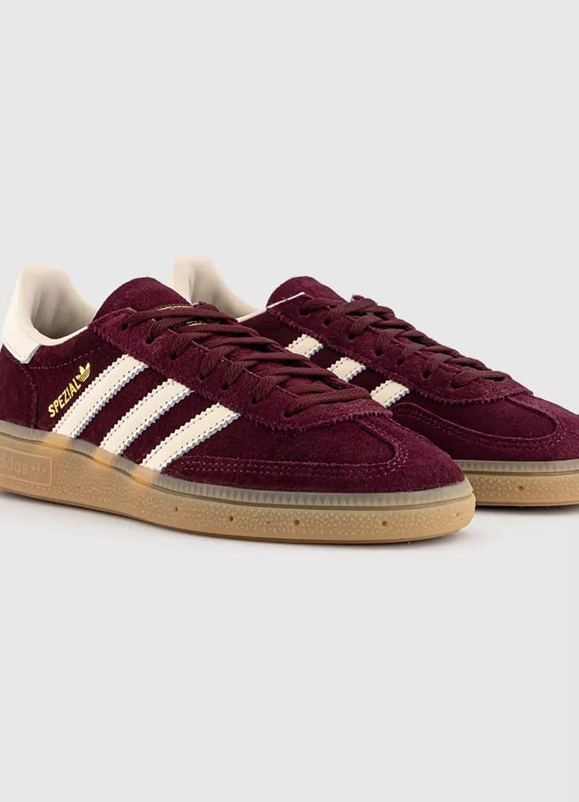 adidas Handball Spezial Trainers Maroon Cream White Gold Metallic
