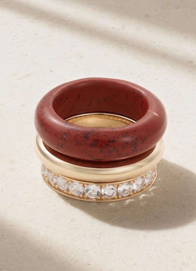 BY PARIAH + NET SUSTAIN set of three 14-karat recycled gold multi-stone rings EXCLUSIVE £2,750 copy