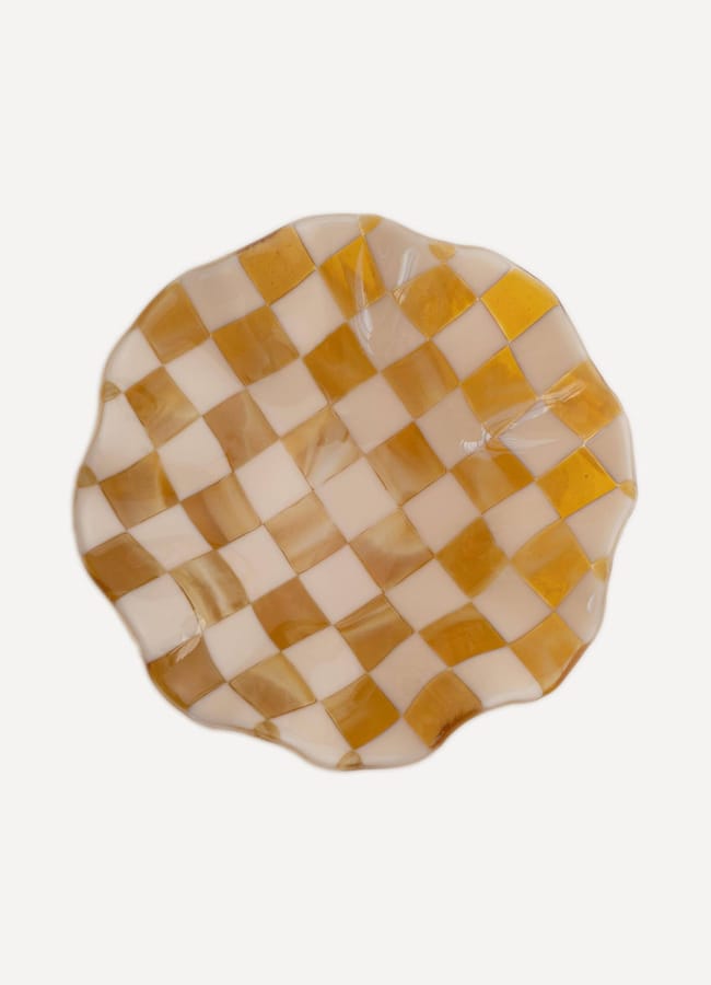 David Perry Glass Ceramics Bullseye | Checkered Glass Wavy Bowl £115.00