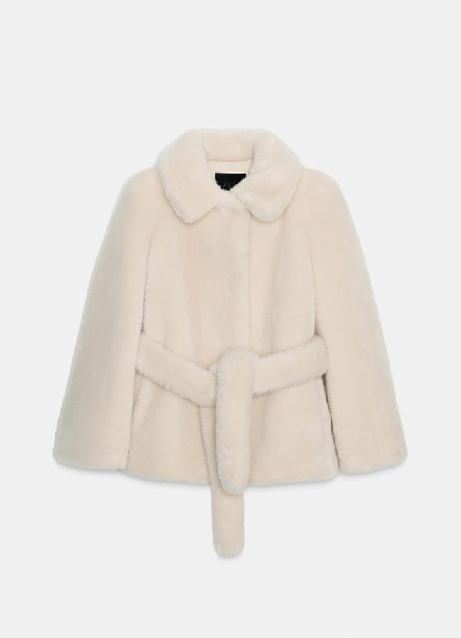 FAUX FUR BELTED COAT ZW COLLECTION