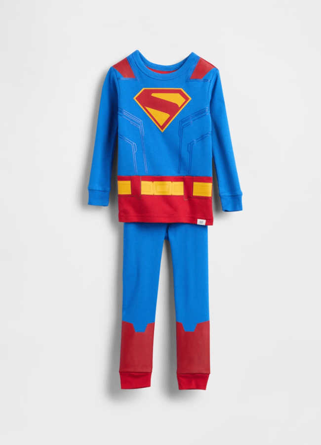 gap Blue Superman Marvel 100% Cotton Long Sleeve Pyjamas