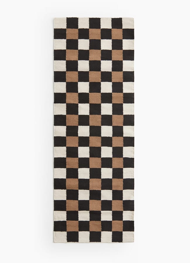 H&M Checked cotton runner rug