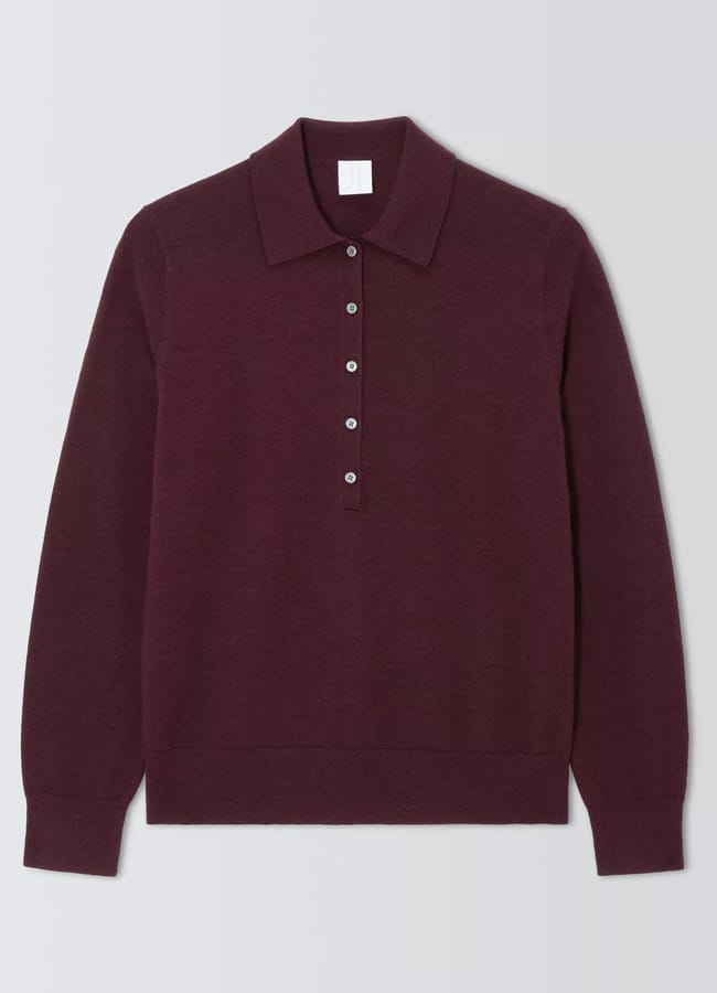 JL Half Placket Collar Merino Jumper