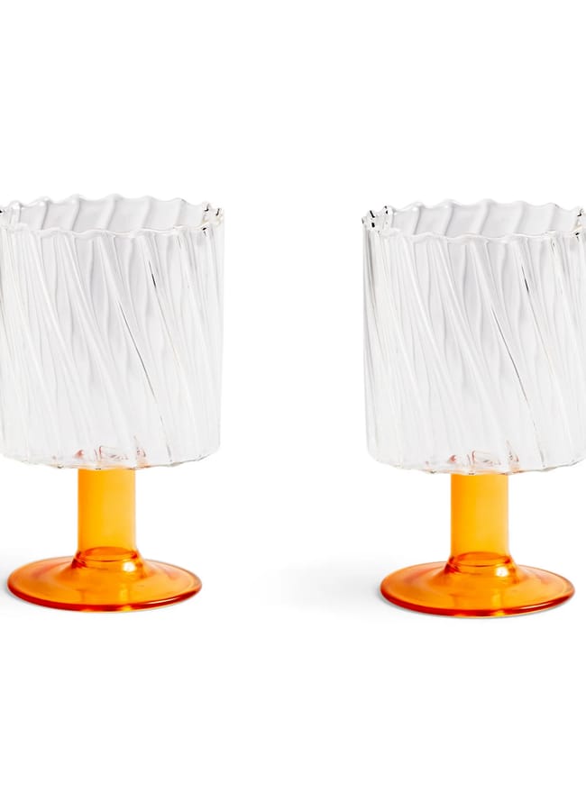 &K Amsterdam Twirl Glasses in Clementine Orange (set of 2)