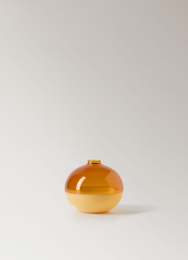 mango Borosilicate bud vase in orange