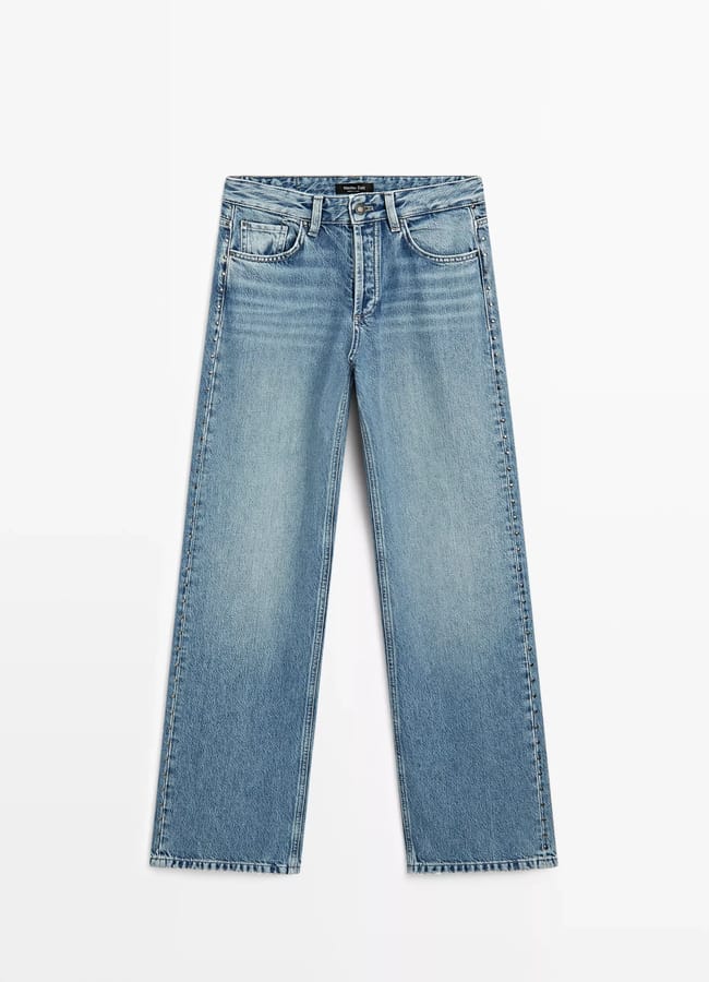 md Mid-rise wide-leg jeans with studs
