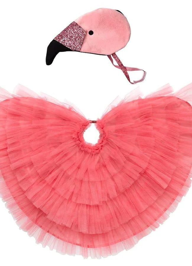 Meri Meri Flamingo Tulle Cape and Cap Dress Up Set