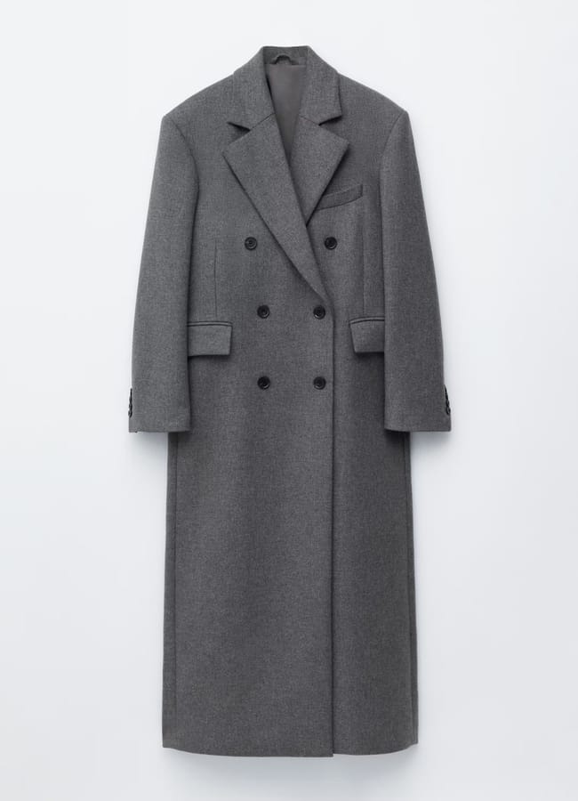 grey Long Wool Coat