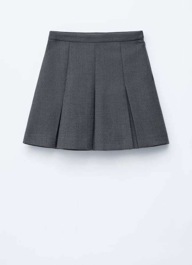 Other Stories Pleated Wool Mini Skirt in grey