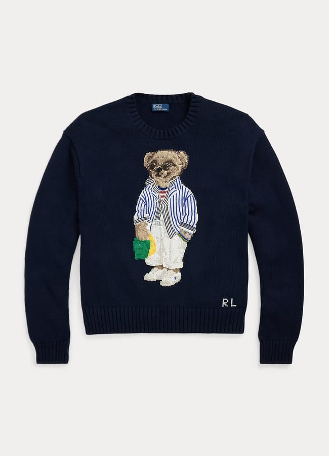 Polo Bear Cotton Crewneck Jumper